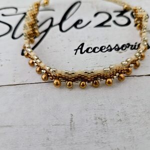 Miyuki Gold Beaded Adjustable Bracelet